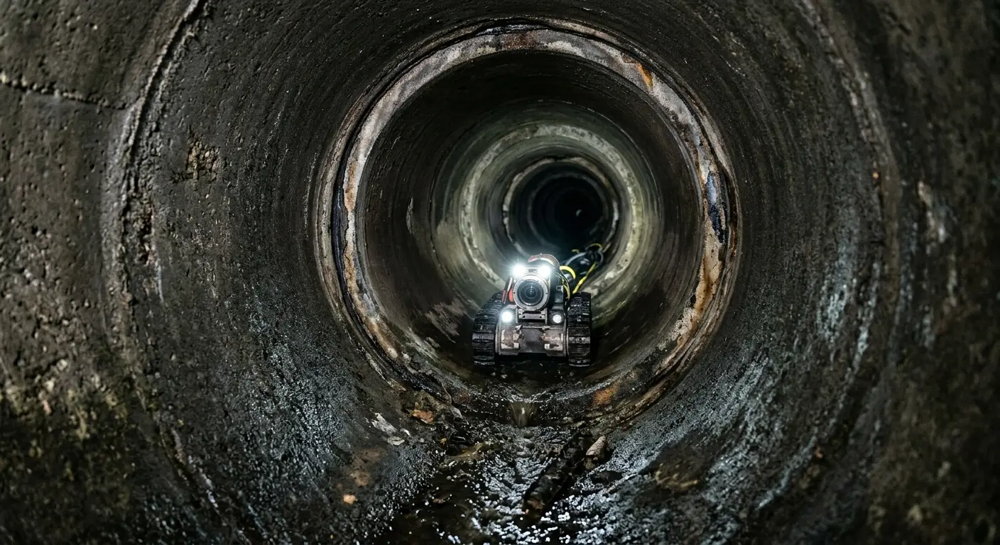 Robotic sewer camera inspecting pipe interior for Drain Snake Service in Port Allen